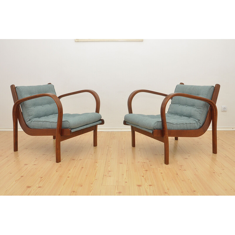 Paire de fauteuils vintage par K. Kozelka et A. Kropacek pour Interier Praha, 1940