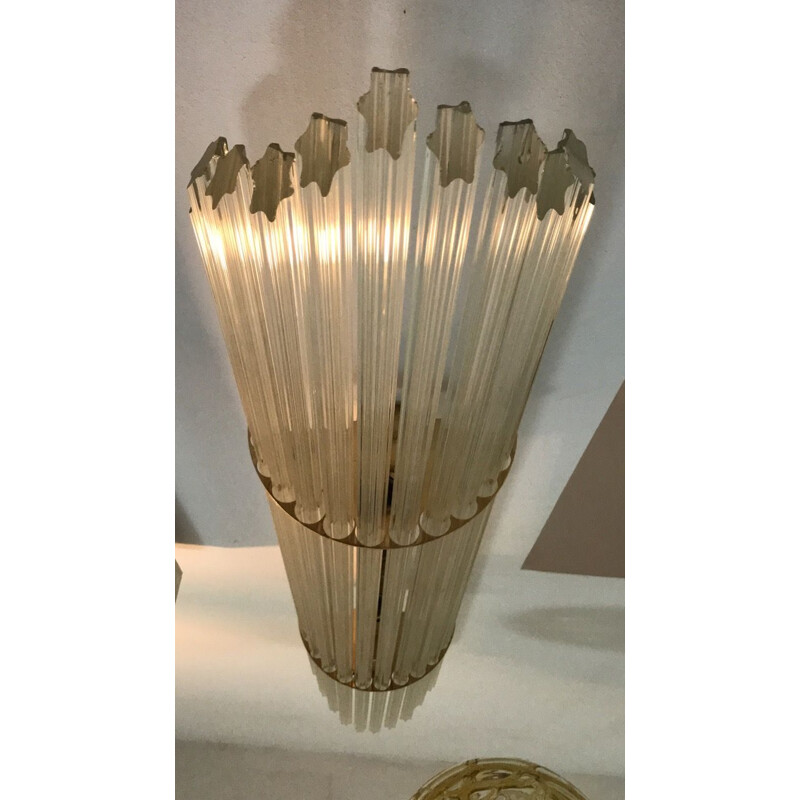 Vintage 150 cm Murano glass wall lamp, Paolo Venini 1960s