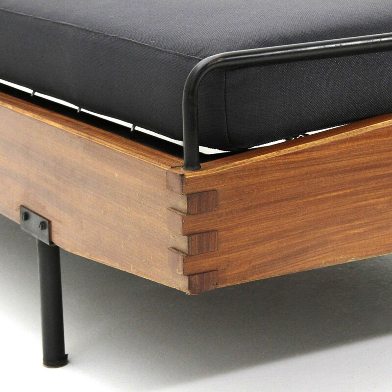 Vintage day bed by Amma in wood and metal, Italy 1960s