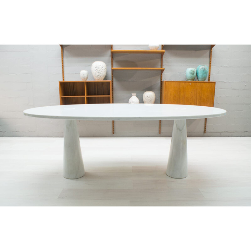 Vintage Eros dinning table in carrara marble by Angelo Mangiarotti for Skipper Fucina, Italy 1960s