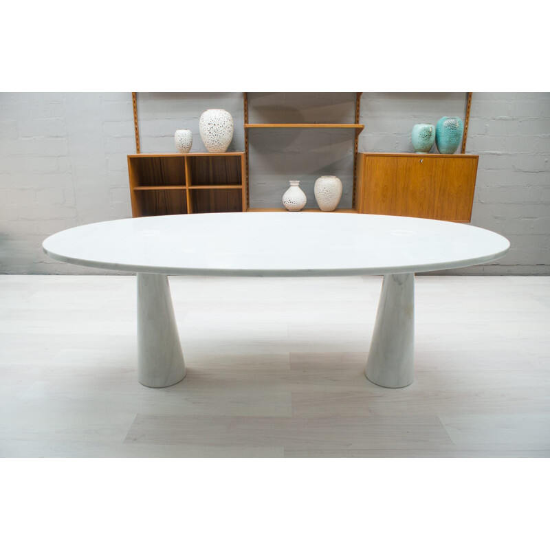 Vintage Eros dinning table in carrara marble by Angelo Mangiarotti for Skipper Fucina, Italy 1960s