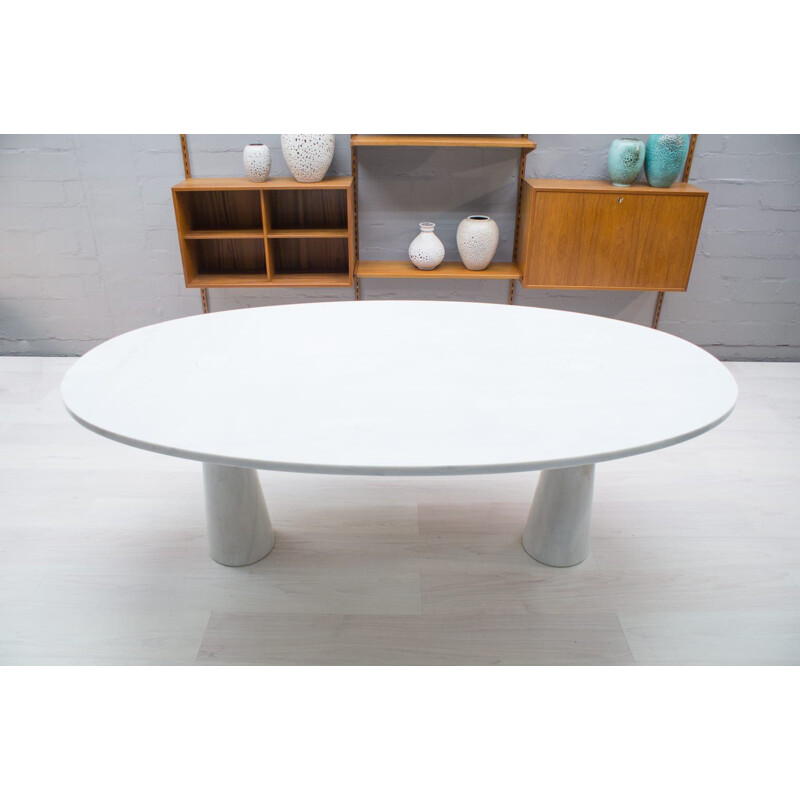 Vintage Eros dinning table in carrara marble by Angelo Mangiarotti for Skipper Fucina, Italy 1960s