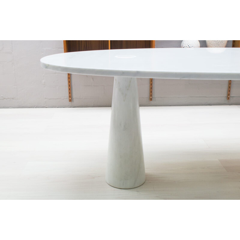 Table à repas vintage Eros en marbre de carrare par Angelo Mangiarotti pour Skipper Fucina, Italie 1960s