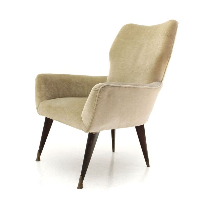 Vintage Italian velvet armchair, Italy 1950