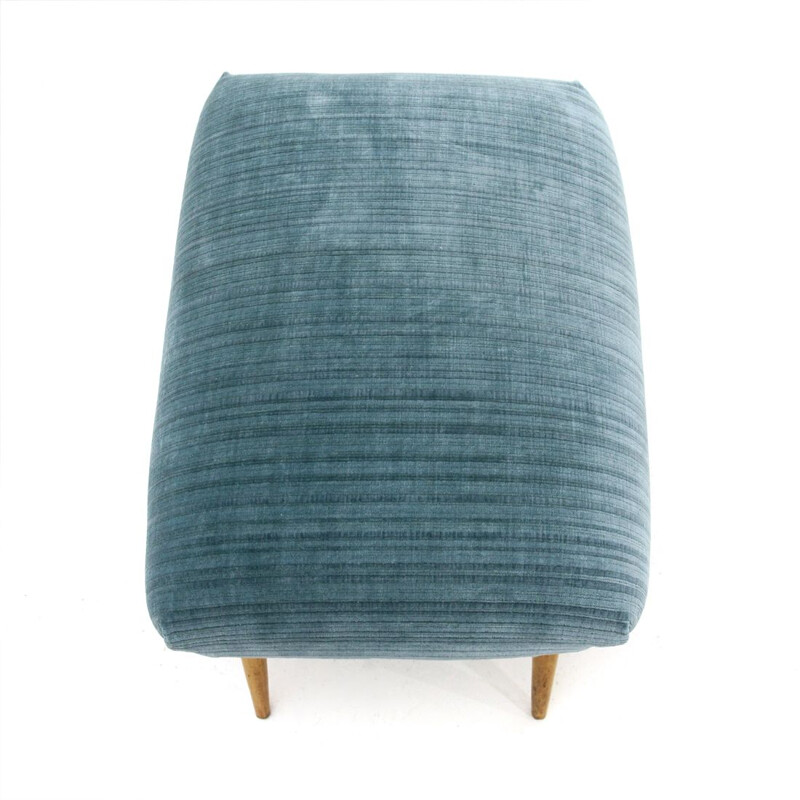 Vintage velvet Italian pouf, 1950s