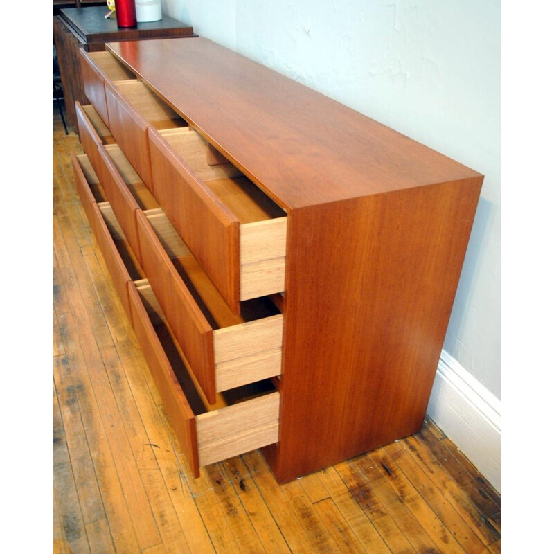 Vintage teak chest of drawers by Arne Wahl Iversen for Vinde Mobelfabrik, Denmark 1960s 