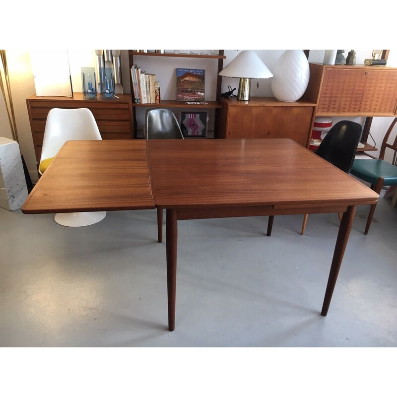 Vintage teak extension dining table by Arne Vodder Denmark 1960 