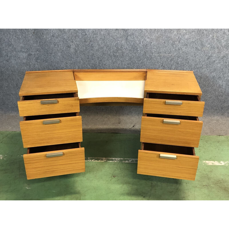 Vintage desk in blond mahogany 1970s