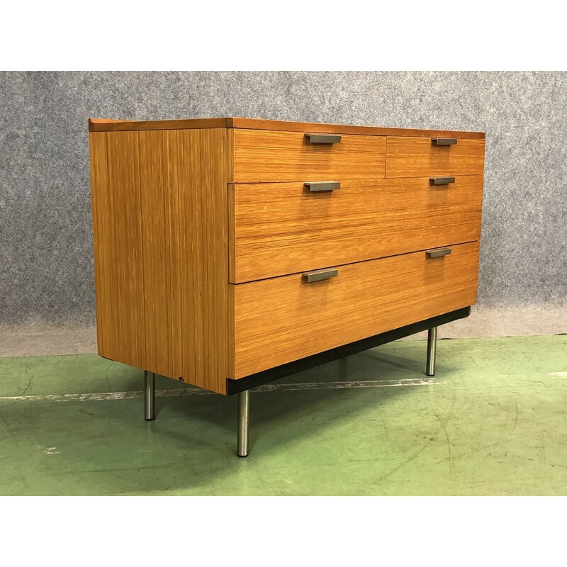 Vintage chest of drawers in blond mahogany, 1970s