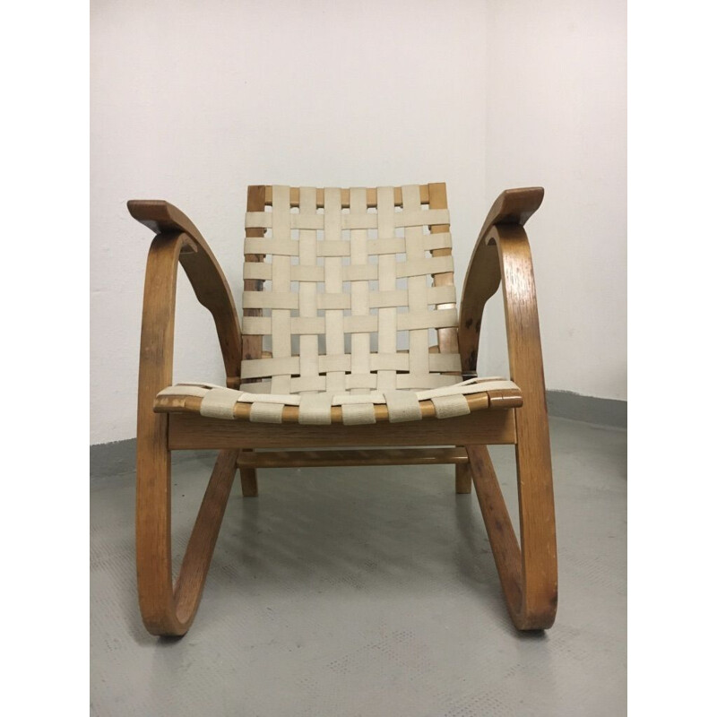 Paire de fauteuils vintage en bois par Jan Vanek, Tchékoslovakie 1930