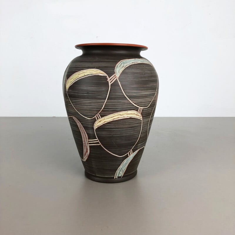 Vintage ceramic vase by Franz Schwaderlapp for Sawa Ceramic, Germany 1960