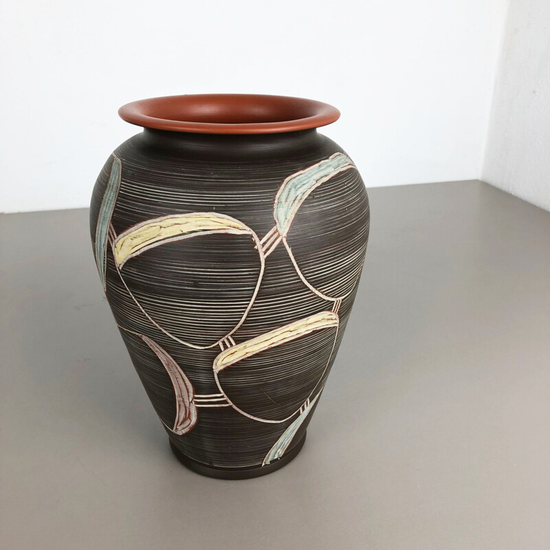 Jarrón de cerámica vintage de Franz Schwaderlapp para Sawa Ceramic, Alemania 1960