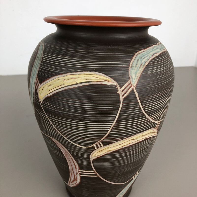 Vase vintage en céramique de Franz Schwaderlapp pour Sawa Ceramic, Allemagne 1960