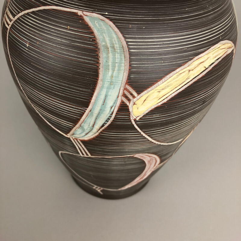 Jarrón de cerámica vintage de Franz Schwaderlapp para Sawa Ceramic, Alemania 1960