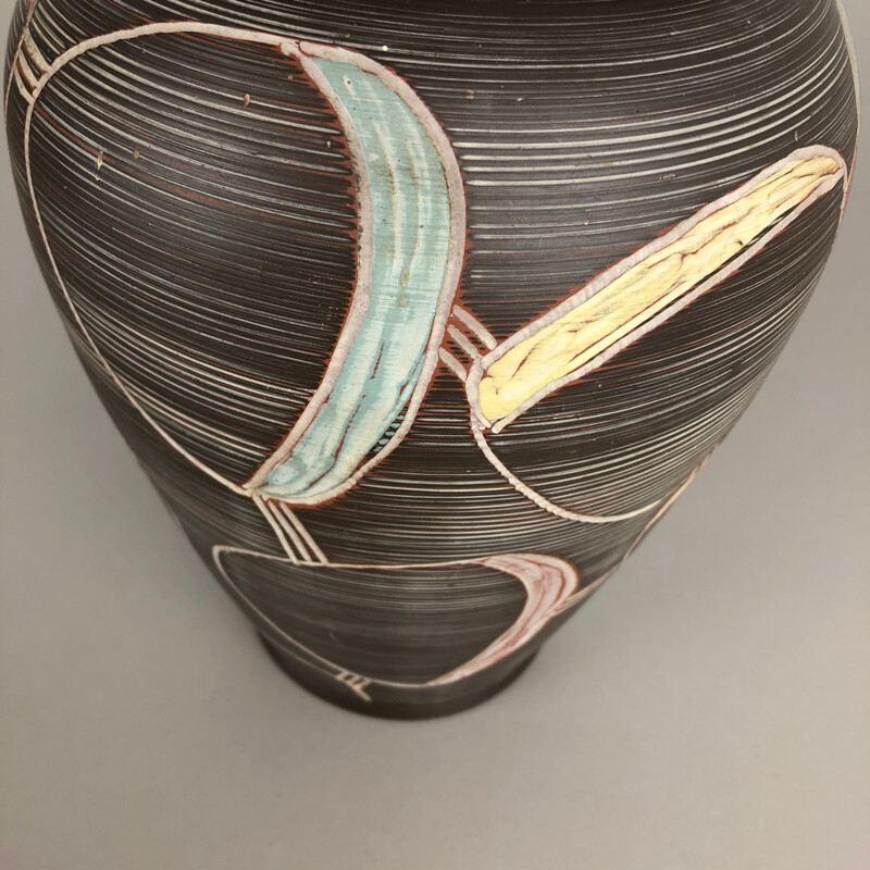 Vase vintage en céramique de Franz Schwaderlapp pour Sawa Ceramic, Allemagne 1960