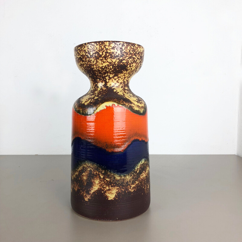 Vintage ceramic vase fat lava by Dômmler and Breiden, Germany 1970
