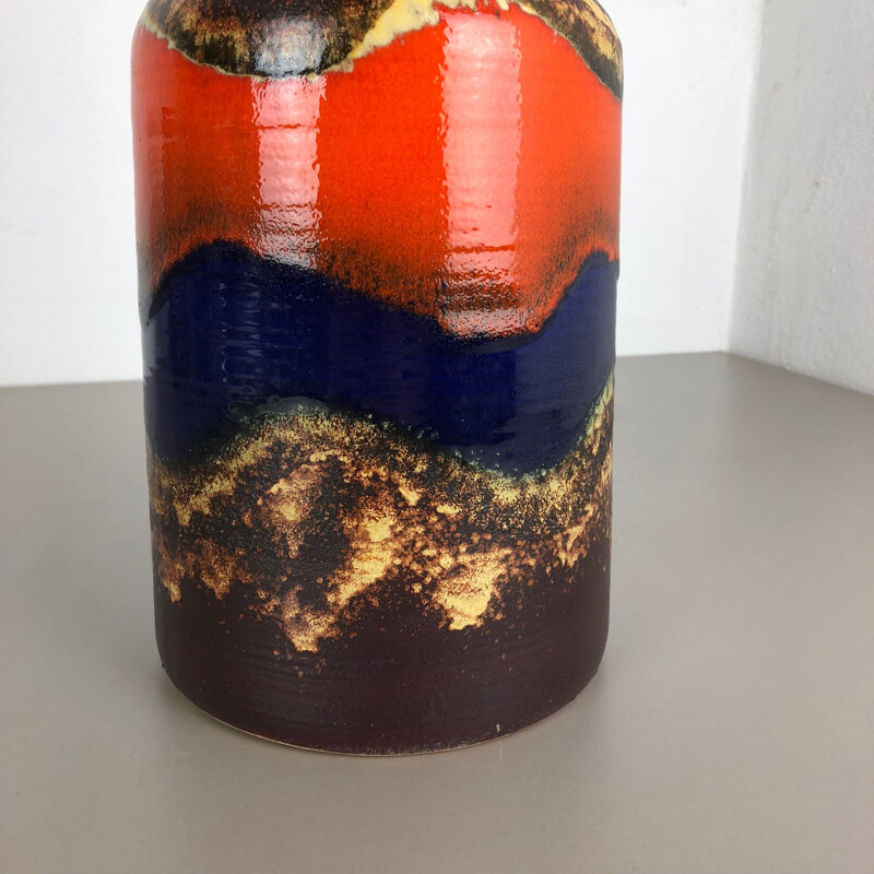 Vase vintage en céramique fat lava par Dômmler et Breiden, Allemagne 1970