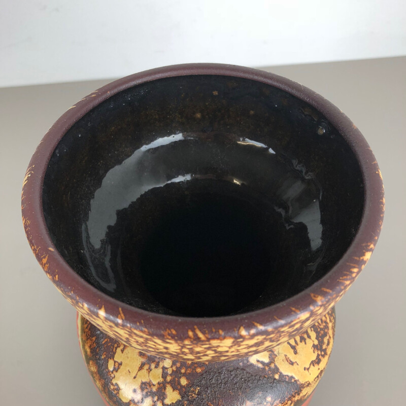 Vaso d'epoca in ceramica lavica di Dômmler e Breiden, Germania 1970