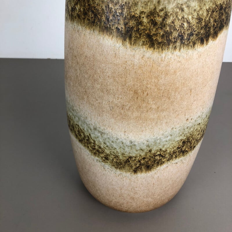Vintage large pottery fat lava multi-color 284-47 floor vase by Scheurich1970