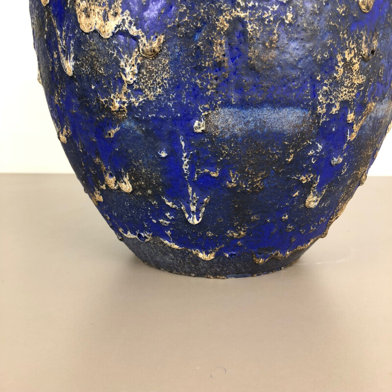 Vintage multicolor Bodenvase "837" fat lava in Töpferei von Ruscha, 1970