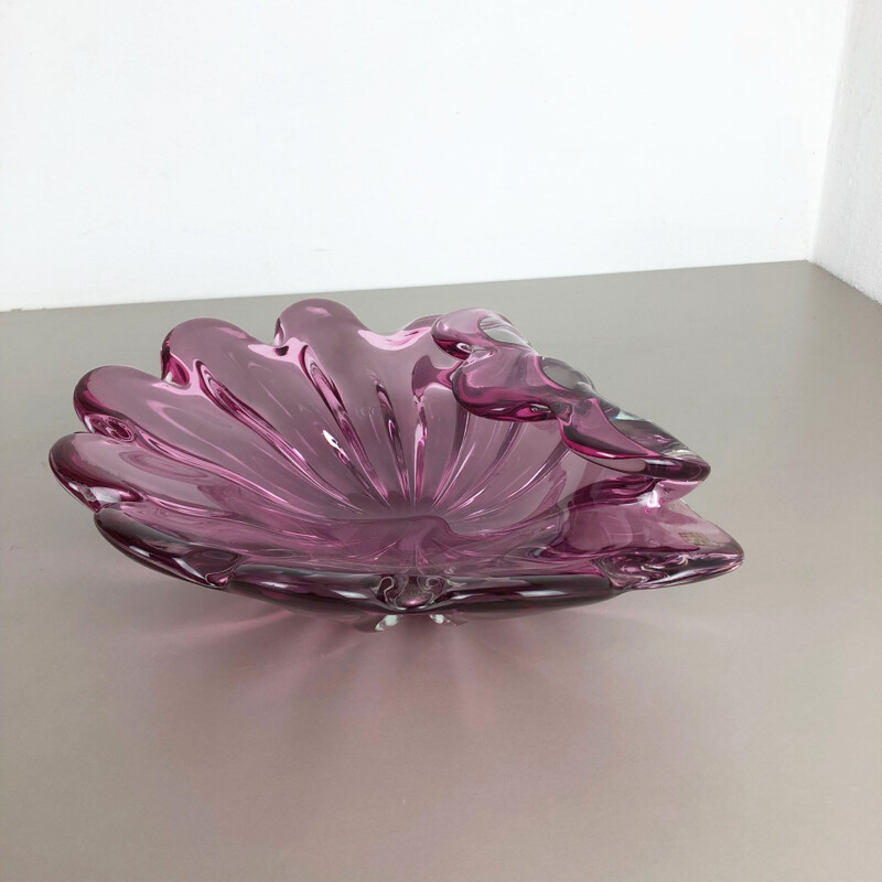 Vintage extra large shell bowl Murano Glass Formia Vetri, Italy, 1970