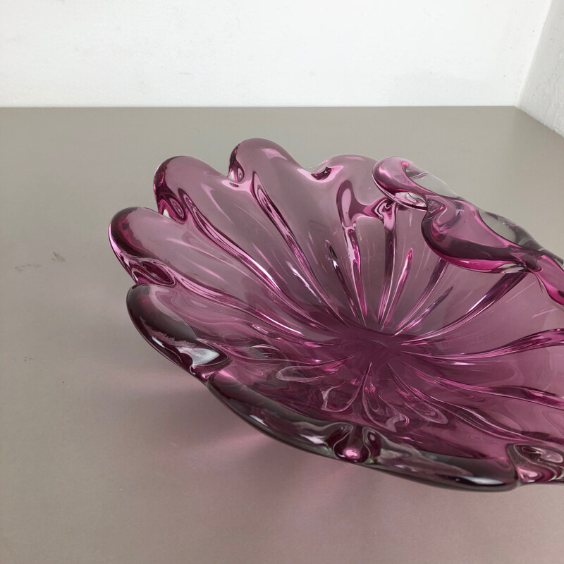 Vintage extra large shell bowl Murano Glass Formia Vetri, Italy, 1970