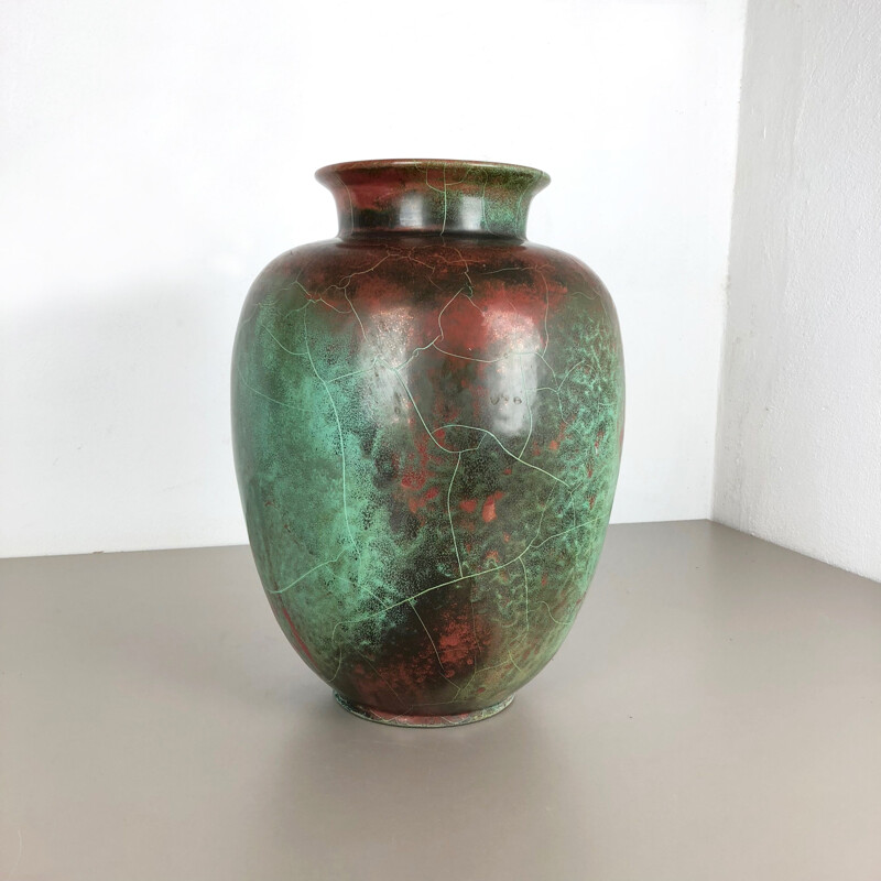 Vintage large ceramic studio pottery vase Richard Uhlemeyer, Hannover Germany, 1940