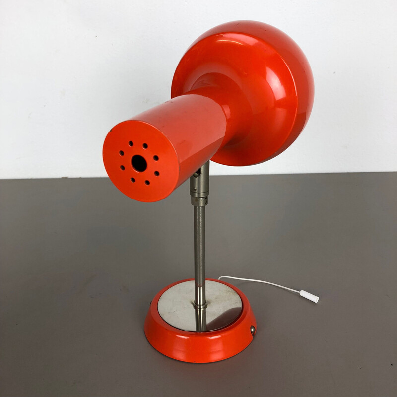 Vintage set of 2 red orange wall ceiling spot light swisslamps international, Switzerland, 1970