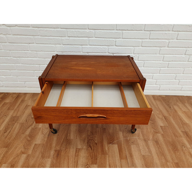  Danish vintage sewing table, teak wood, 1960s