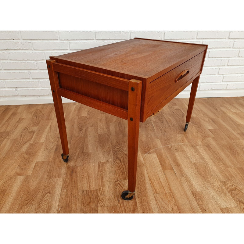  Danish vintage sewing table, teak wood, 1960s