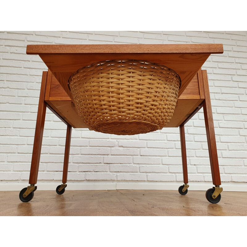  Danish vintage sewing table, teak wood, 1960s