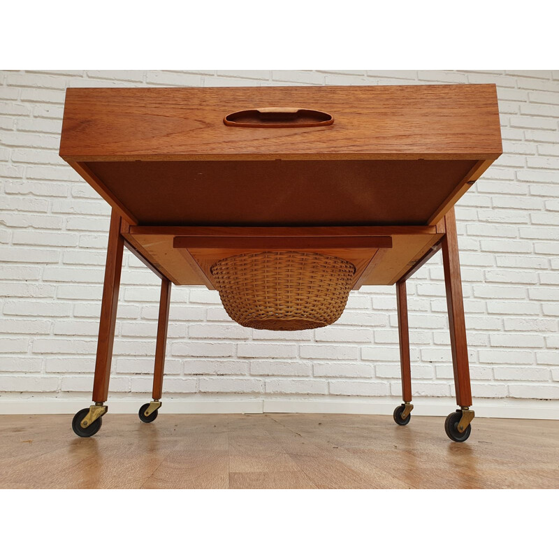  Danish vintage sewing table, teak wood, 1960s