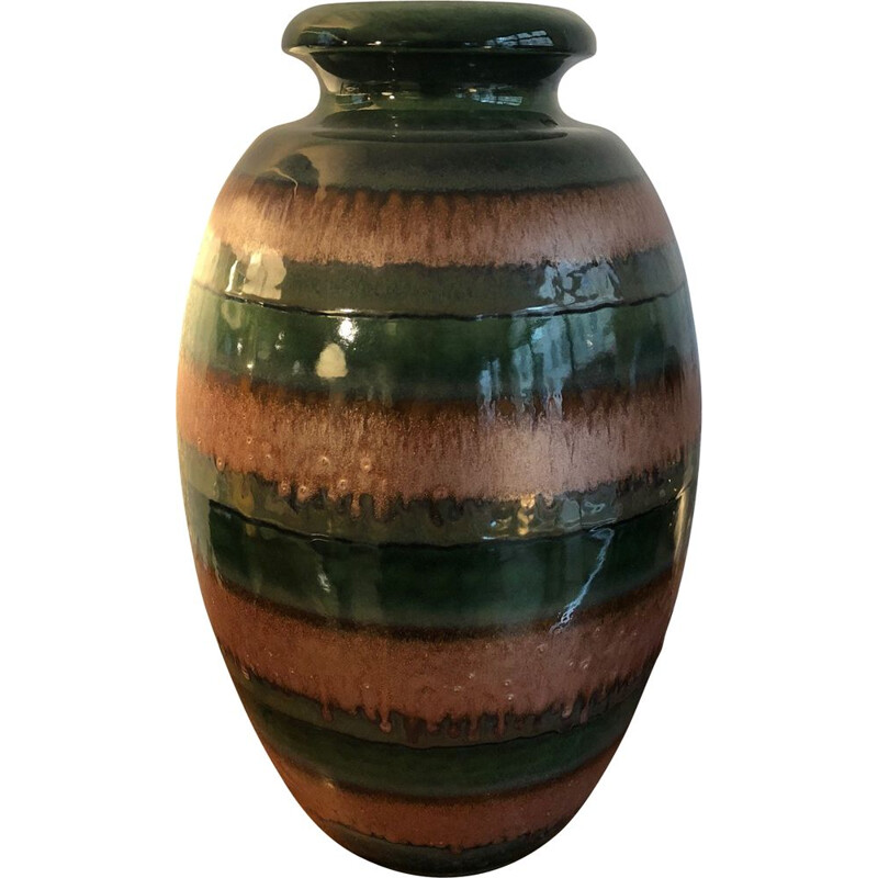 Vase vintage en céramique émaillée, Allemagne 1960