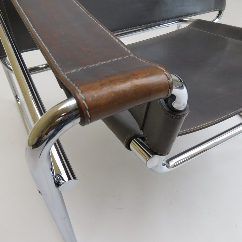 Grey vintage Wassily armchair by Marcel Breuer, 1980s