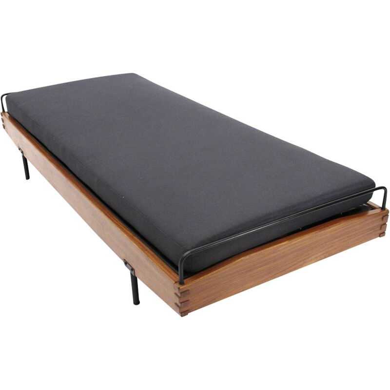 Vintage day bed by Amma in wood and metal, Italy 1960s
