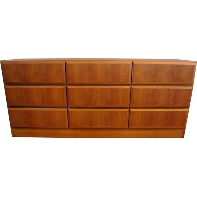 Vintage teak chest of drawers by Arne Wahl Iversen for Vinde Mobelfabrik, Denmark 1960s 