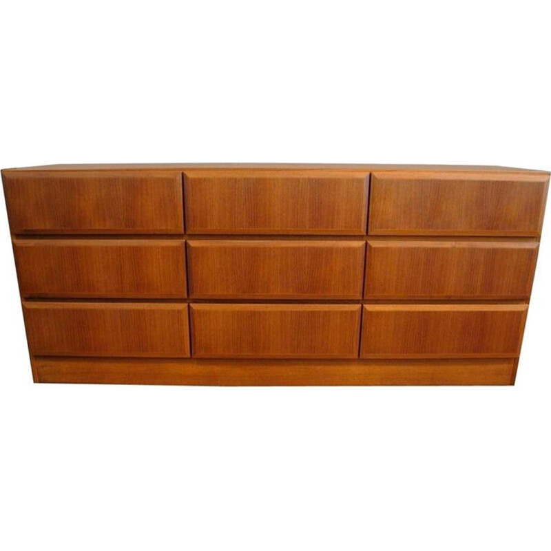 Vintage teak chest of drawers by Arne Wahl Iversen for Vinde Mobelfabrik, Denmark 1960s 