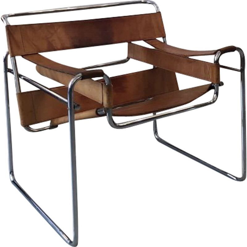 Vintage brown Wassily armchair by Marcel Breuer, 1970