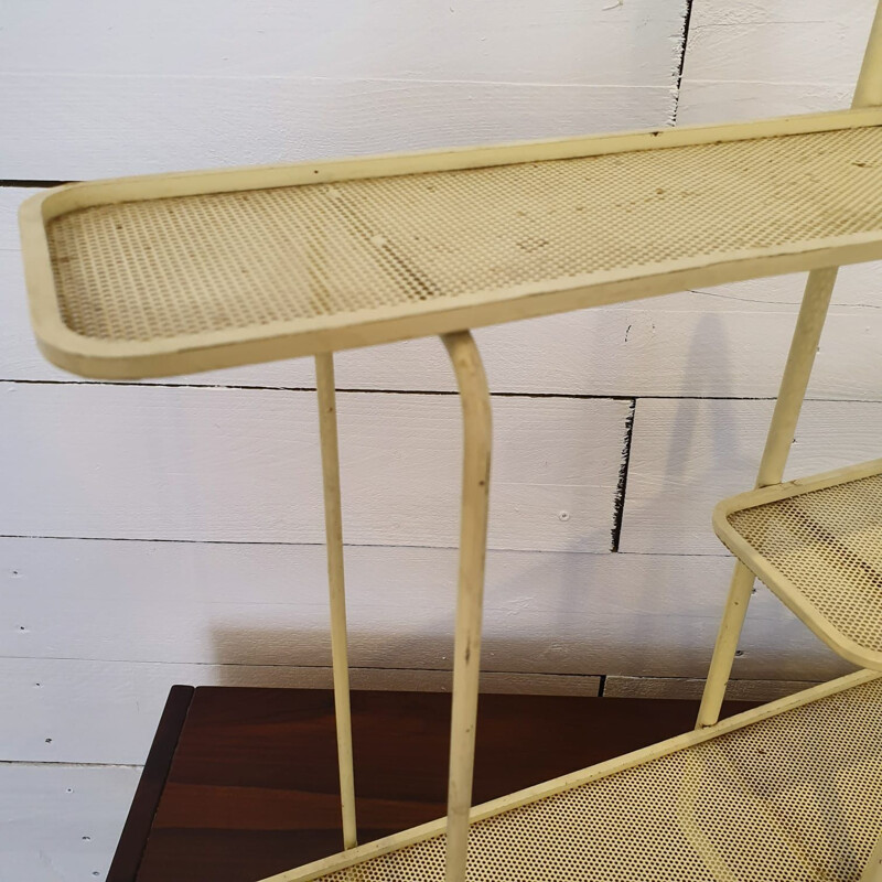 Vintage shelf with three trays by Mathieu Mategot, 1950s