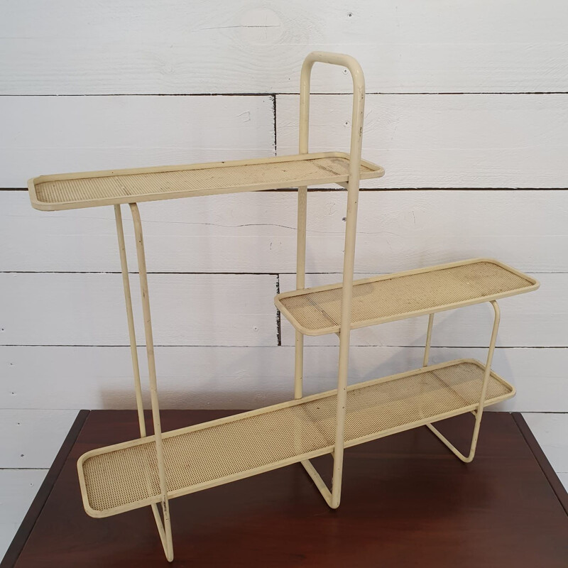 Vintage shelf with three trays by Mathieu Mategot, 1950s
