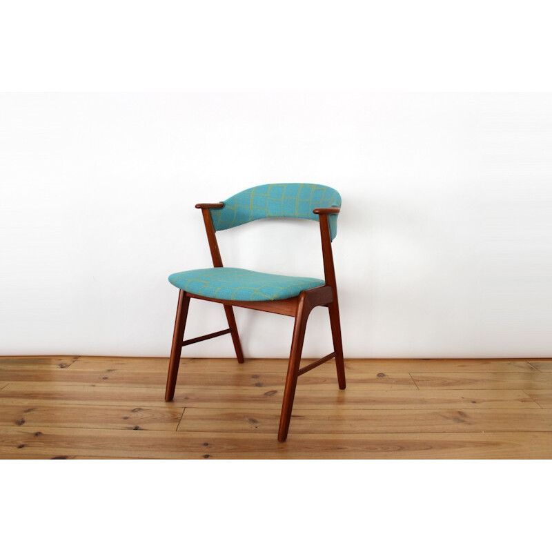 Scandinavian teak and fabric armchair, Kai KRISTIANSEN - 1960s