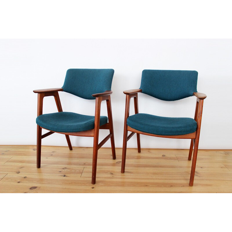Vintage teak and fabric armchair, Erik KIRKEGAARD - 1960s