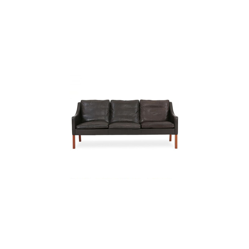 Vintage 3-seater sofa in mahogany by Borge Mogensen fr Fredericia Stolefabrik, 1963