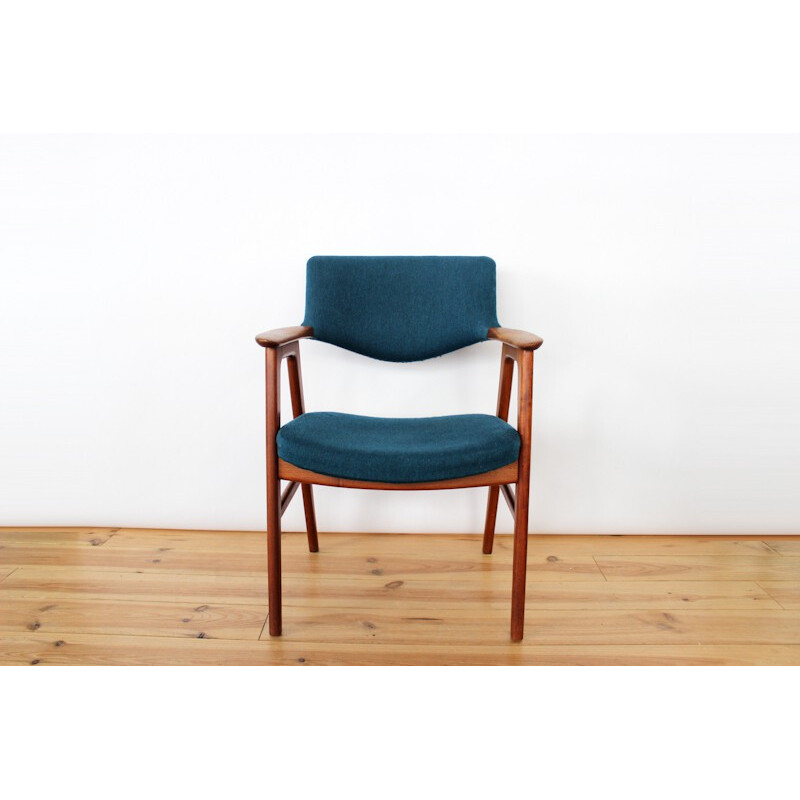 Vintage teak and fabric armchair, Erik KIRKEGAARD - 1960s