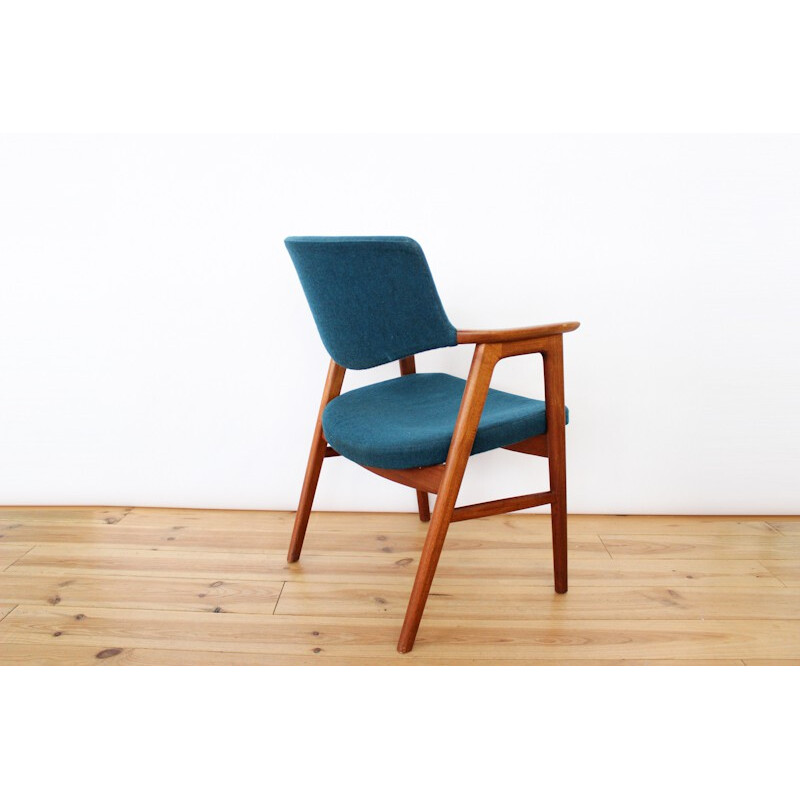 Vintage teak and fabric armchair, Erik KIRKEGAARD - 1960s