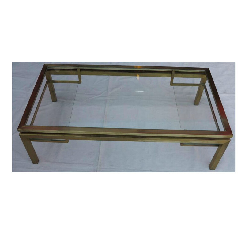 Vintage brass coffee table by Guy Lefevre for Maison Jansen, 1970