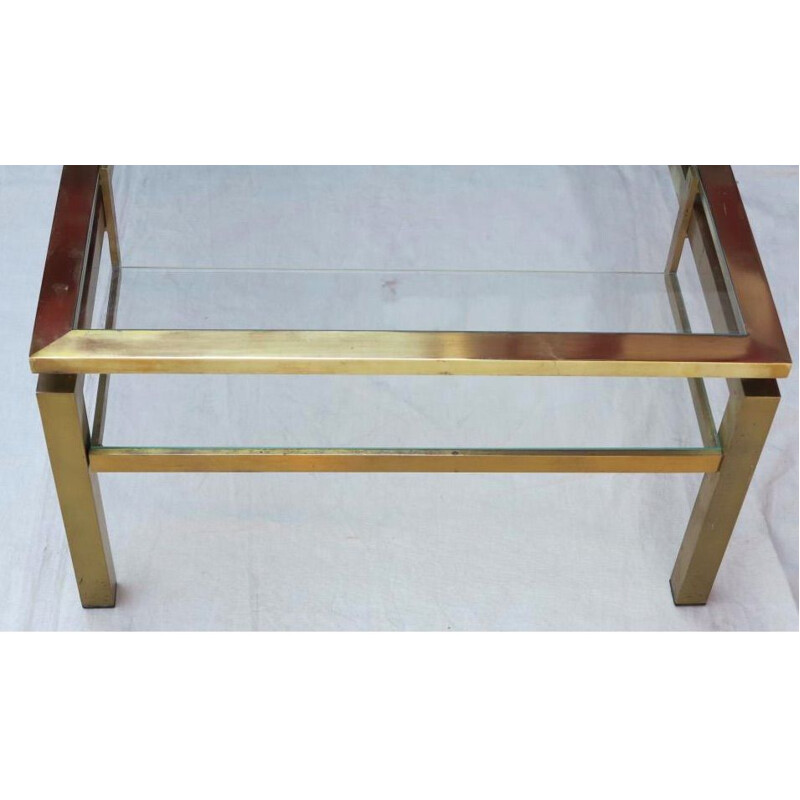 Vintage brass coffee table by Guy Lefevre for Maison Jansen, 1970