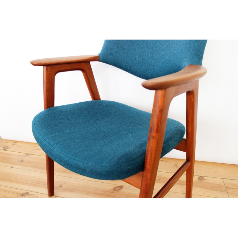 Vintage teak and fabric armchair, Erik KIRKEGAARD - 1960s