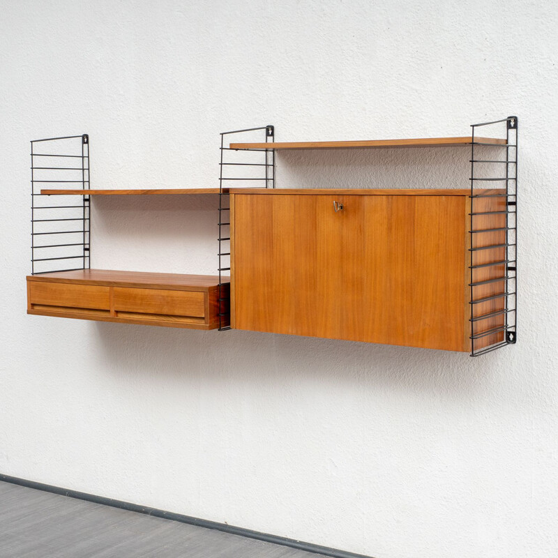 Vintage wall shelf in walnut, 1960s 