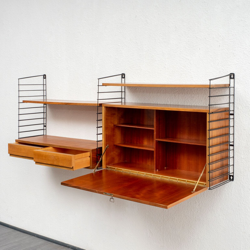 Vintage wall shelf in walnut, 1960s 